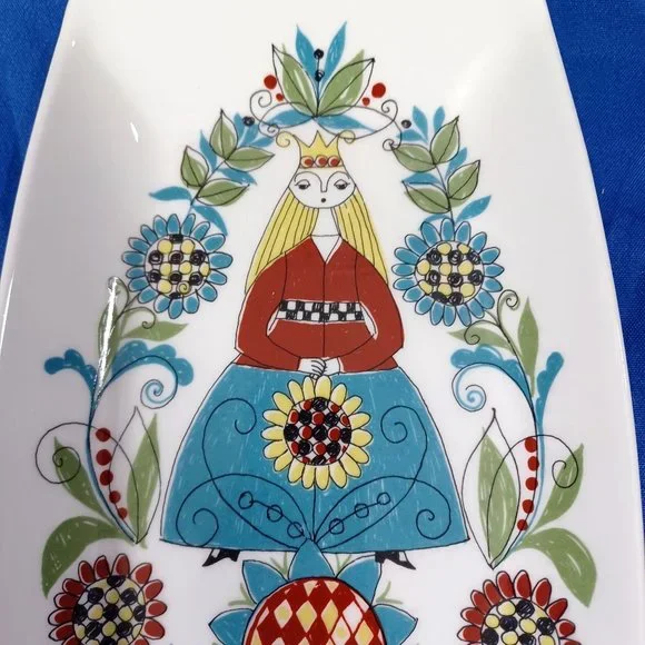 Norwegian Figgjo Flint Saga Norsk FF Fairy Tale Long Dish Plate Norway Vtg - Picture 3 of 9